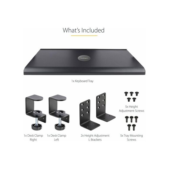 StarTech.com Under-Desk Keyboard Tray, Cla | KEYBOARD-TRAY-CLAMP1