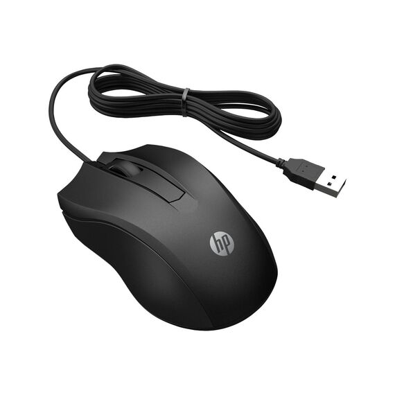 HP 100 Mouse right and lefthanded optical 3 buttons 6VY96AA