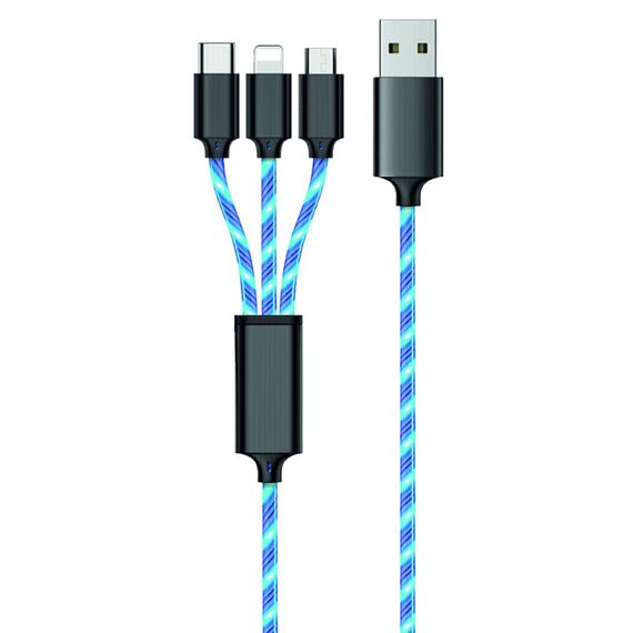 2GO 797315 1.5 m USB B USB CMicroUSB BLightning Black 797315