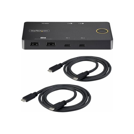 StarTech.com 2-Port USB-C KVM Switch, Single- | C2-H46-UC2-PD-KVM