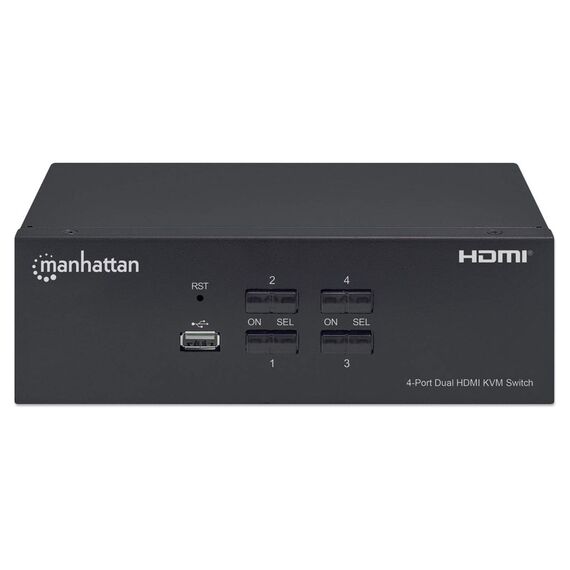 Manhattan HDMI KVM Switch 4-Port, 4K@30Hz, USB-A/3.5mm A | 153539