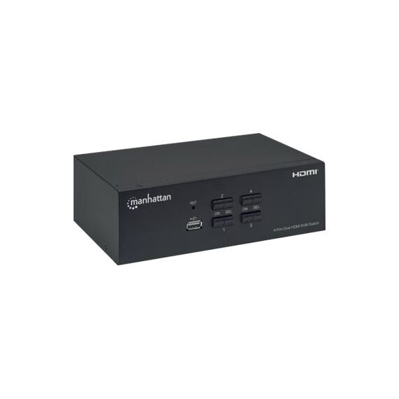 Manhattan HDMI KVM Switch 4-Port, 4K@30Hz, USB-A/3.5mm A | 153539