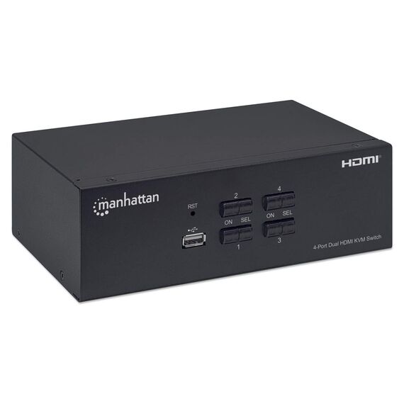 Manhattan HDMI KVM Switch 4-Port, 4K@30Hz, USB-A/3.5mm A | 153539