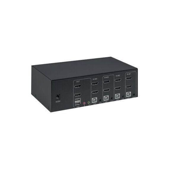 Manhattan HDMI KVM Switch 4-Port, 4K@30Hz, USB-A/3.5mm A | 153539