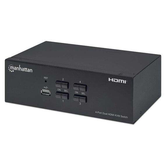Manhattan HDMI KVM Switch 4-Port, 4K@30Hz, USB-A/3.5mm A | 153539