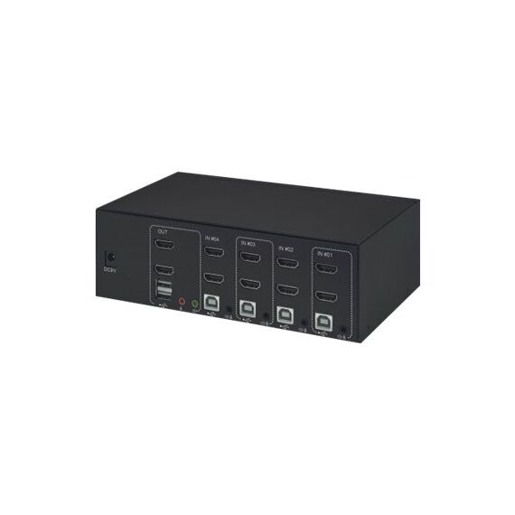 Manhattan HDMI KVM Switch 4-Port, 4K@30Hz, USB-A/3.5mm A | 153539