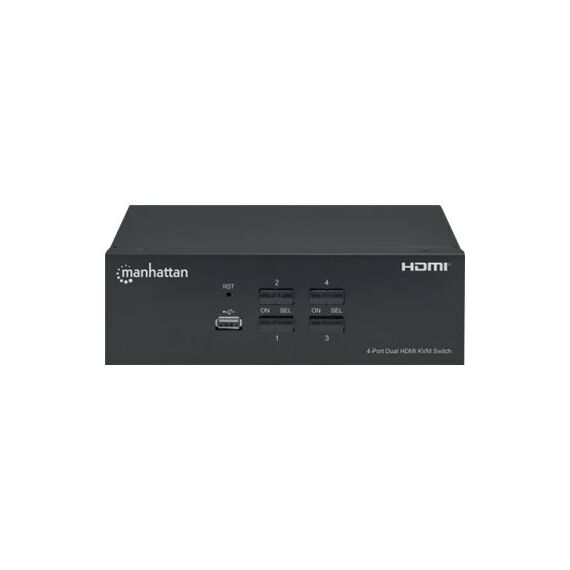 Manhattan HDMI KVM Switch 4-Port, 4K@30Hz, USB-A/3.5mm A | 153539