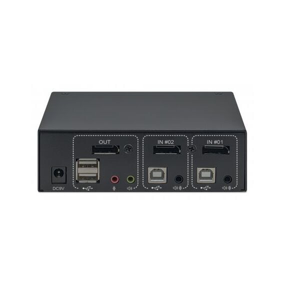 Manhattan DisplayPort 1.2 KVM Switch 2-Port, 4K@60Hz, US | 153546