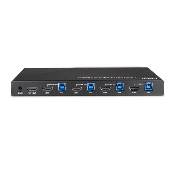 Lindy 4 Port HDMI 4K60, USB 3.0 and Audio KVM Switch / US | 39313