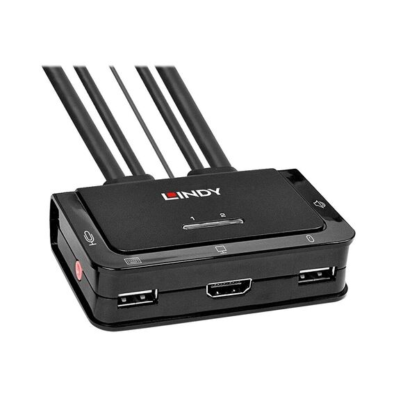 Lindy 2 Port HDMI 2.0, USB 2.0 & Audio Cable KVM Switch - | 42345
