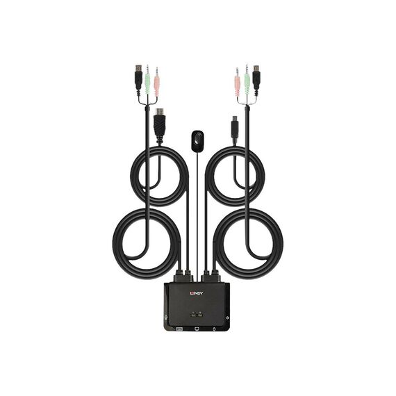 Lindy 2 Port HDMI 18G, USB Type C, USB 2.0 & Audio Cable  | 42347