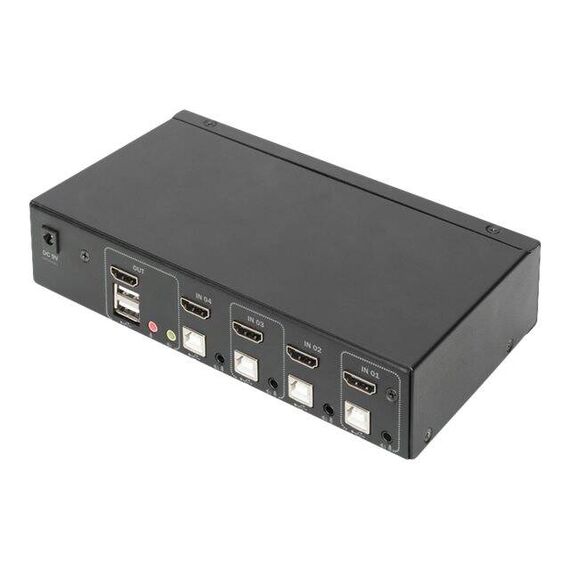 DIGITUS DS-12880 - KVM / audio / USB switch - 4 x KVM port(s) - 1