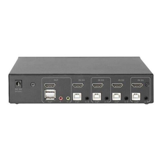 DIGITUS DS-12880 - KVM / audio / USB switch - 4 x KVM port(s) - 1