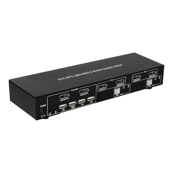 Techly 2-Port DisplayPort1.2 Dual-Monitor KVM Swi | IDATA-DP-KVM2