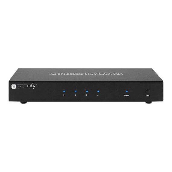 Techly 4 Port DisplayPort 1.2 KVM Switch with Hub | IDATA-DP-KVM4