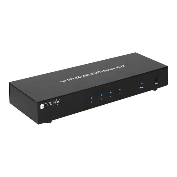 Techly 4 Port DisplayPort 1.2 KVM Switch with Hub | IDATA-DP-KVM4