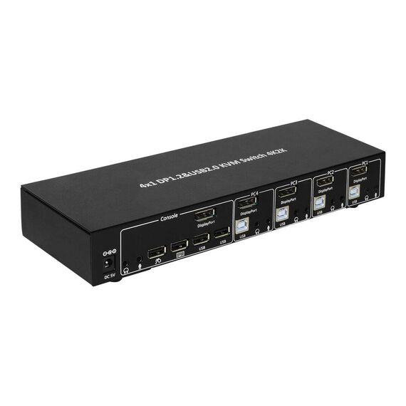 Techly 4 Port DisplayPort 1.2 KVM Switch with Hub | IDATA-DP-KVM4