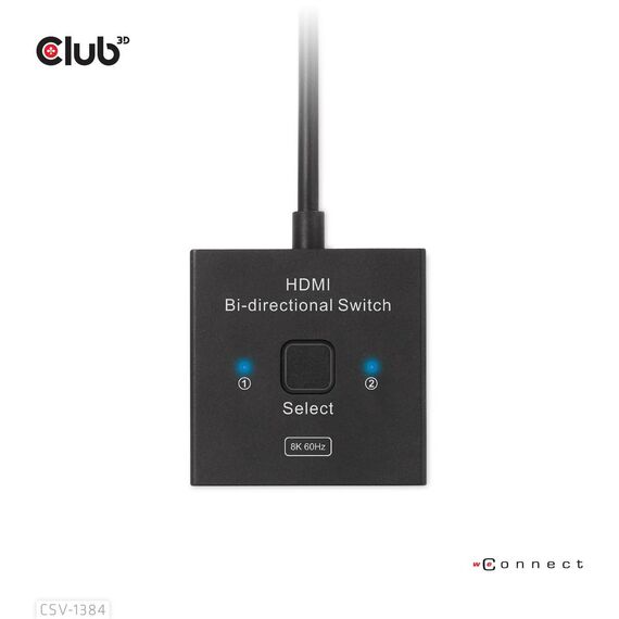 CLUB3D HDMI 2-in-1 Bi-directional Switch for 8K60Hz or | CSV-1384