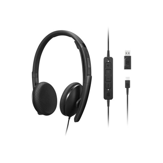 Lenovo - VoIP handset - on-ear - wired - USB-C - bla | 4XD1M45626