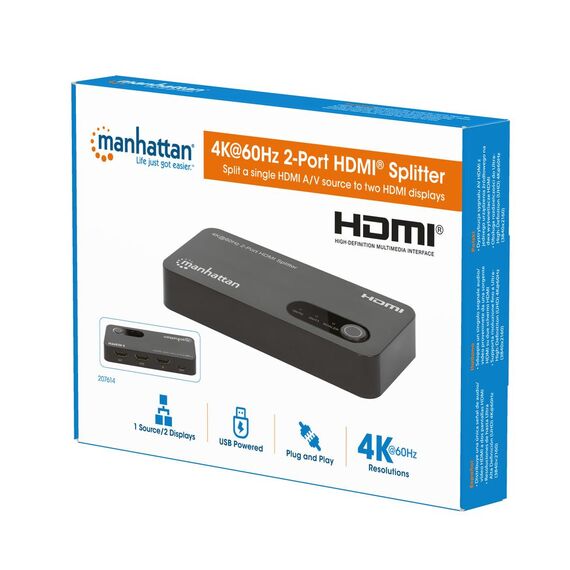 Intellinet 207614 / HDMI / 2x HDMI / 3840 x 2160 pixels / Black /