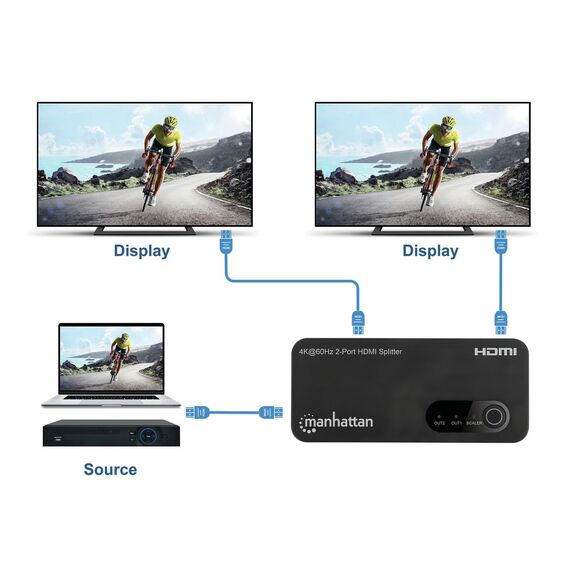 Intellinet 207614 / HDMI / 2x HDMI / 3840 x 2160 pixels / Black /