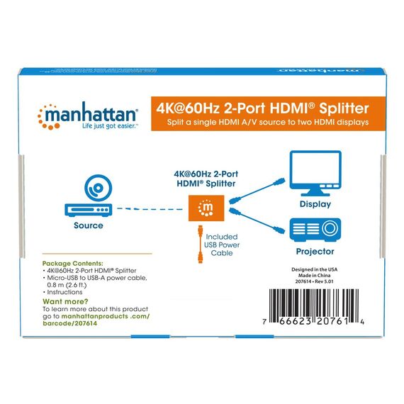 Intellinet 207614 / HDMI / 2x HDMI / 3840 x 2160 pixels / Black /