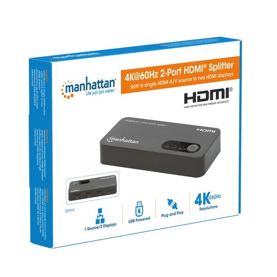 Intellinet 207614 / HDMI / 2x HDMI / 3840 x 2160 pixels / Black /