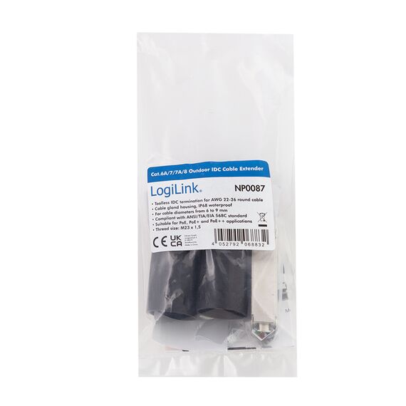 LogiLink Outdoor IDC extender for Cat.6A, Cat.7, Cat.7A  | NP0087