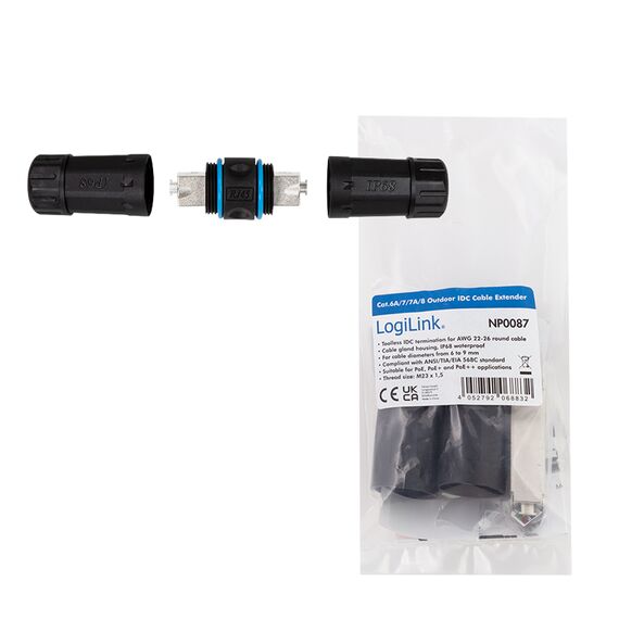 LogiLink Outdoor IDC extender for Cat.6A, Cat.7, Cat.7A  | NP0087