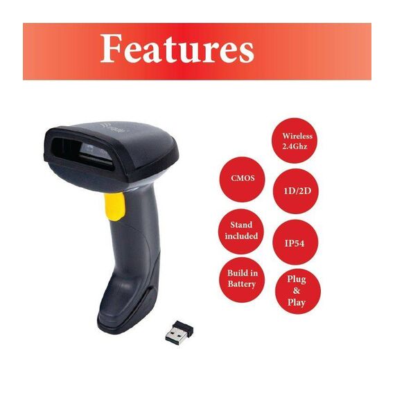 Equip Wireless 2D Barcode Scanner, with Stand 351024