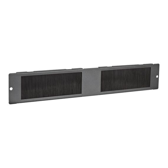 V7 - Rack plate with brush entry - black - 2U - 1 | RMWCBRUSHACCS