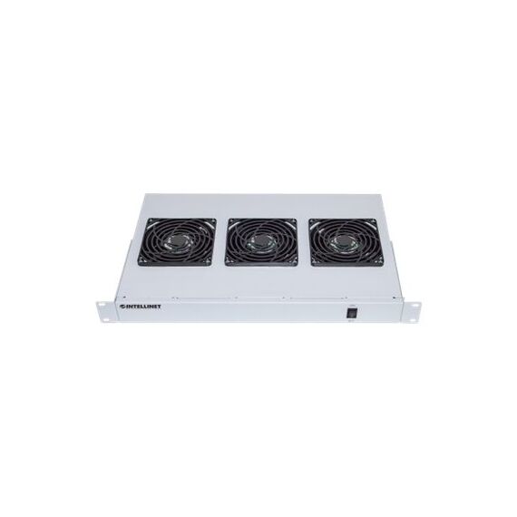 Intellinet 3-Fan Ventilation Unit for 19" Racks, 1U, Gre | 712378