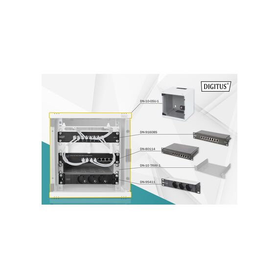 Digitus DN-10-SET-1 - Cabinet - 254 mm, 312 x 100 mm (wxd) - with