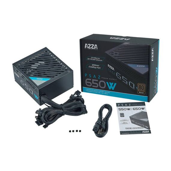 AZZA Netzteil 650w PSAZ 120mm black 80+ Bronze retail PSAZ650B