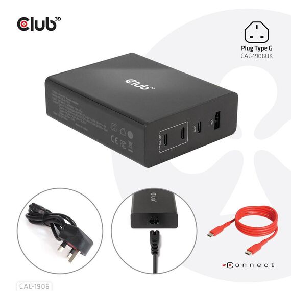 Club 3D CAC-1906 - Power adapter - AC 100-240 V - 132 Watt - outp
