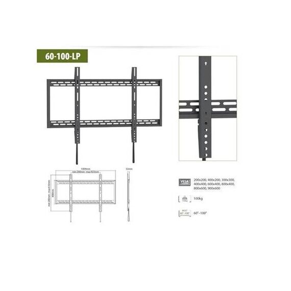 Sunne WH VESA 900x600 starr 32mm>Wand max.100kg Wall 60100LP