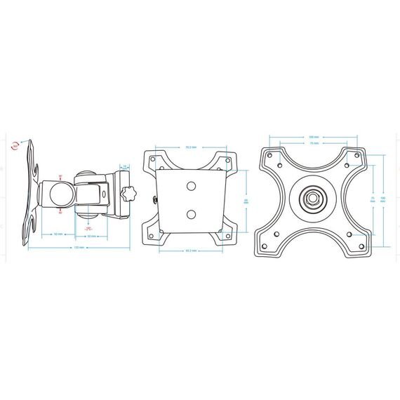 Manhattan TV & Monitor Mount, Wall, Tilt and Swivel, 1 s | 432351