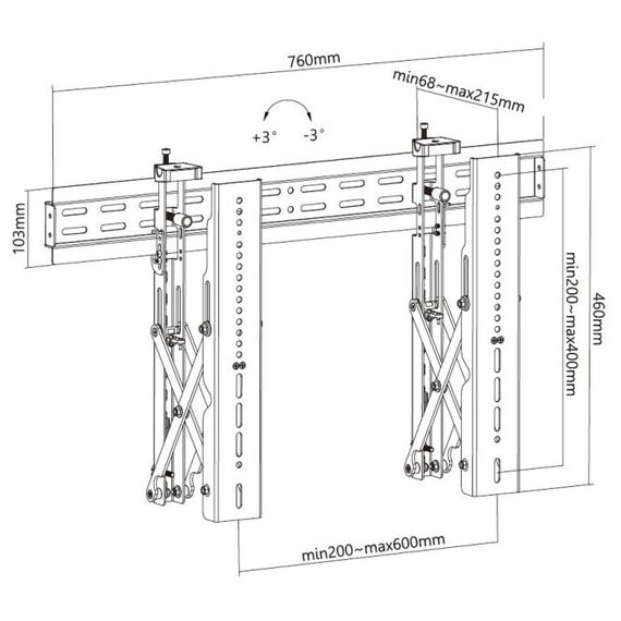 Equip 37"-70" Pop-Out Video Wall Mount Bracket / 45 kg / | 650351