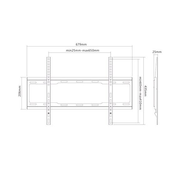 Sunne 37-70-EF - Bracket - for LCD TV - steel - black - screen si