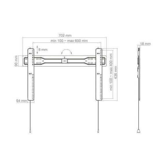 HAGOR BL Superslim 600 - Mounting kit (rigid wall bracket) | 8403