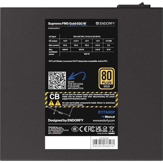 Endorfy Supremo FM5 Gold Power supply (internal) ATX12V EY7A007