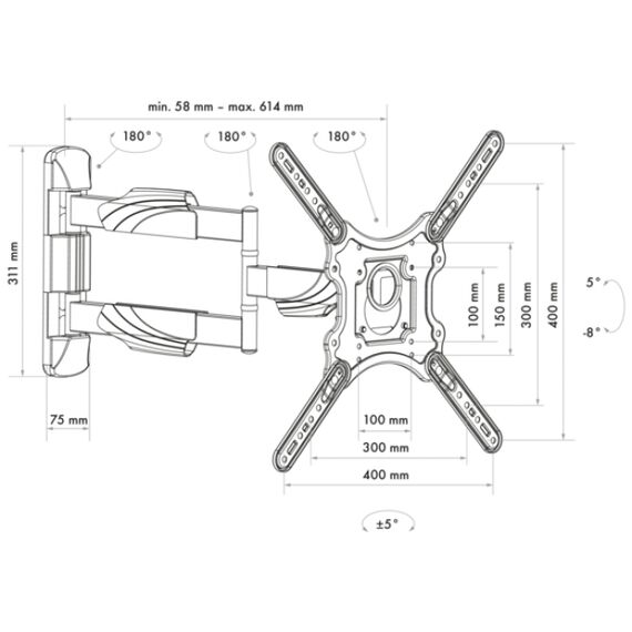Schwaiger MOTION 4 - Bracket for flat panel - alumi | LWH35535513