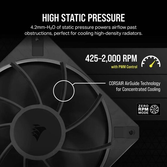 Corsair Case Acc Fan RS120 MAX PWM 1x12cm black CO9050170WW