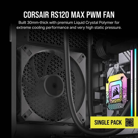 Corsair Case Acc Fan RS120 MAX PWM 1x12cm black CO9050170WW