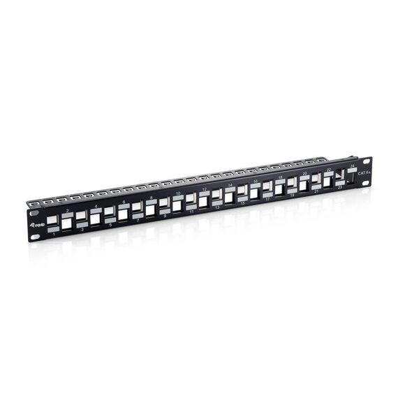 Equip 24-Port Keystone Cat.6A Shielded Patch Panel, Black 769324