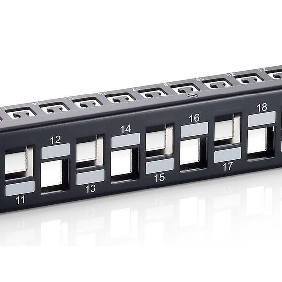 Equip 24-Port Keystone Cat.6A Shielded Patch Panel, Black 769324
