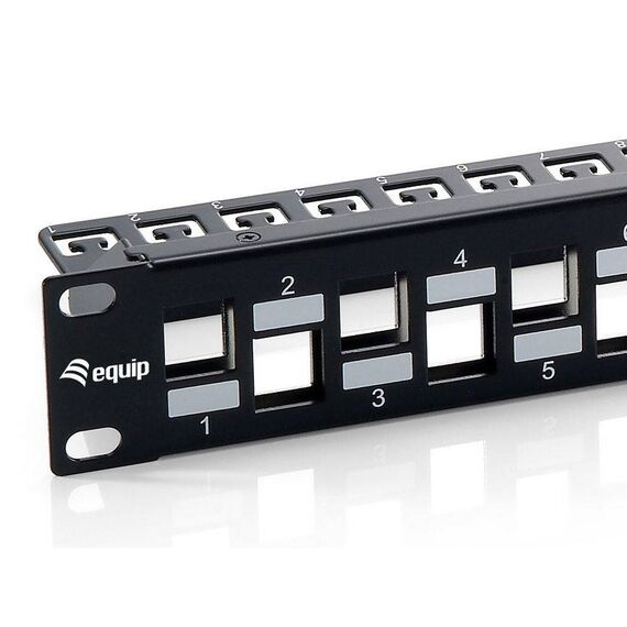 Equip 24-Port Keystone Cat.6A Shielded Patch Panel, Black 769324
