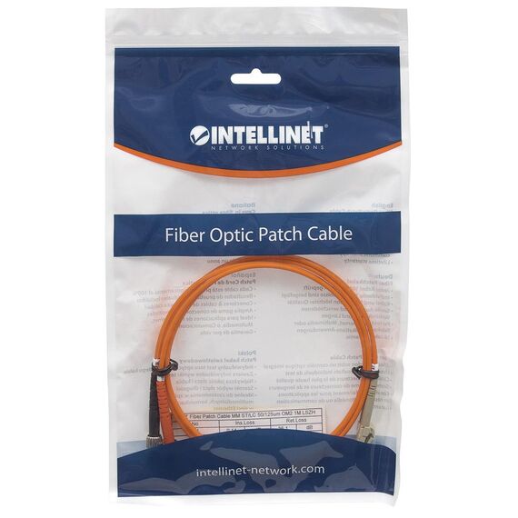 Intellinet Fiber Optic Patch Cable, OM2, LC/ST, 3m, Oran | 470421