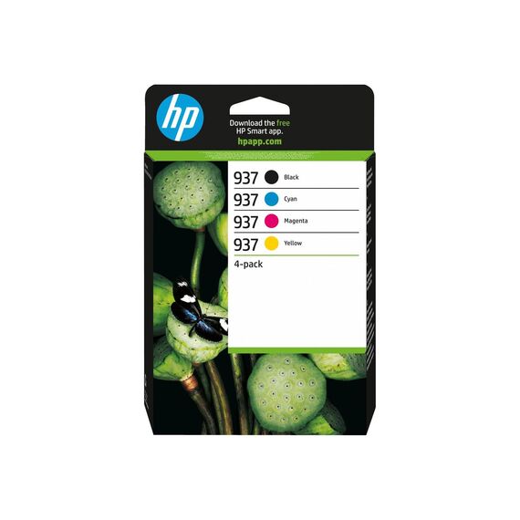 HP 937 4pack black, yellow, cyan, magenta original ink 6C400NE