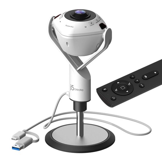 j5create JVU368 360° AI-Powered Webcam with Speakerpho | JVU368-N
